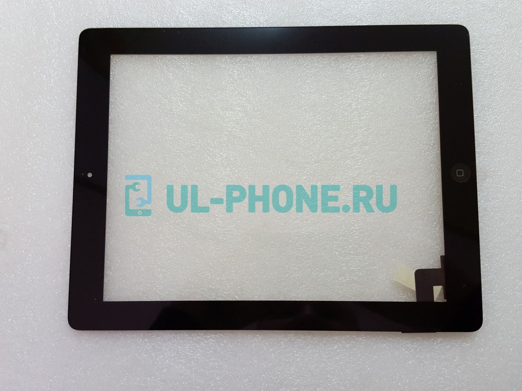 Тачскрин для iPad 2 + кнопка HOME + скотч (черный)