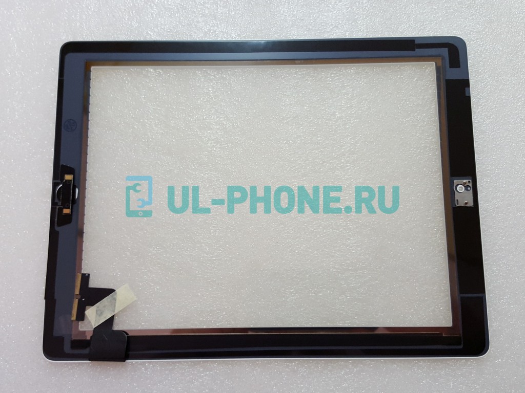 Тачскрин для iPad 2 + кнопка HOME + скотч (оригинал) черный