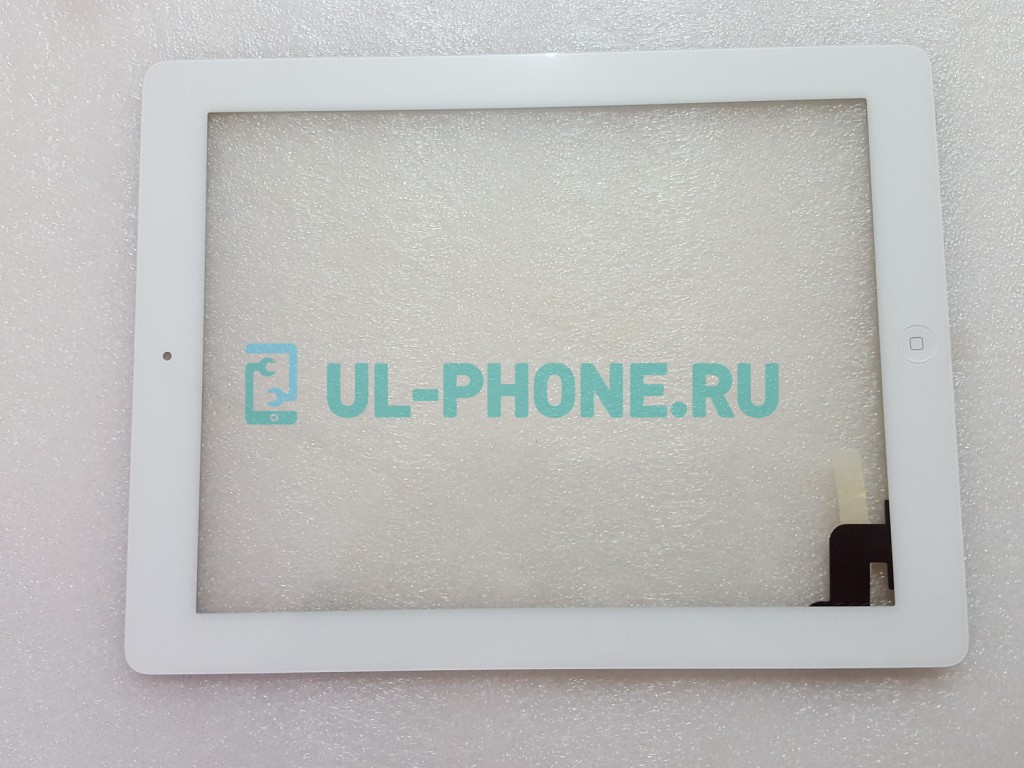 Тачскрин для iPad 2 + кнопка HOME + скотч (оригинал) белый