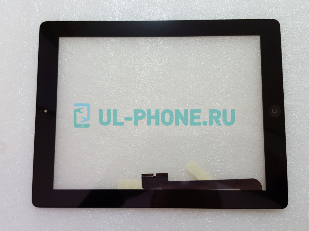 Тачскрин для iPad 3 + кнопка HOME + скотч (черный)
