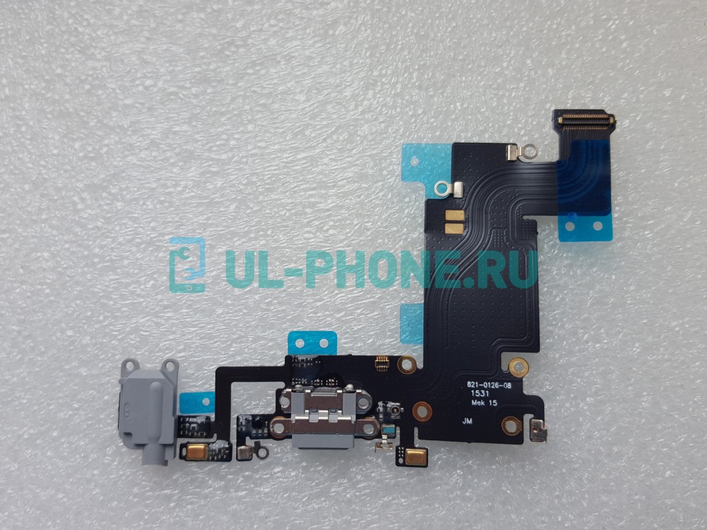 Шлейф для iPhone 6S Plus + разъем зарядки  черный