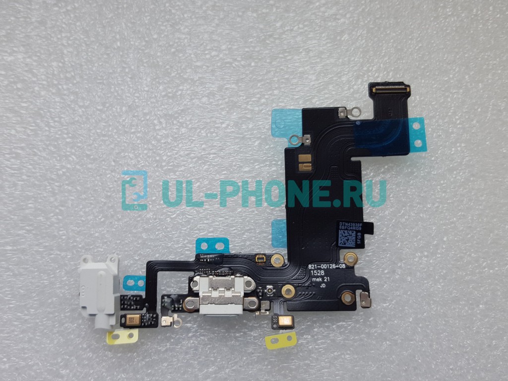 Шлейф для iPhone 6S Plus + разъем зарядки  белый