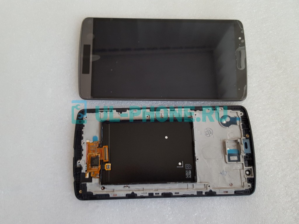 Дисплей + тачскрин для LG G3 (D855) (ориг) в рамке серый