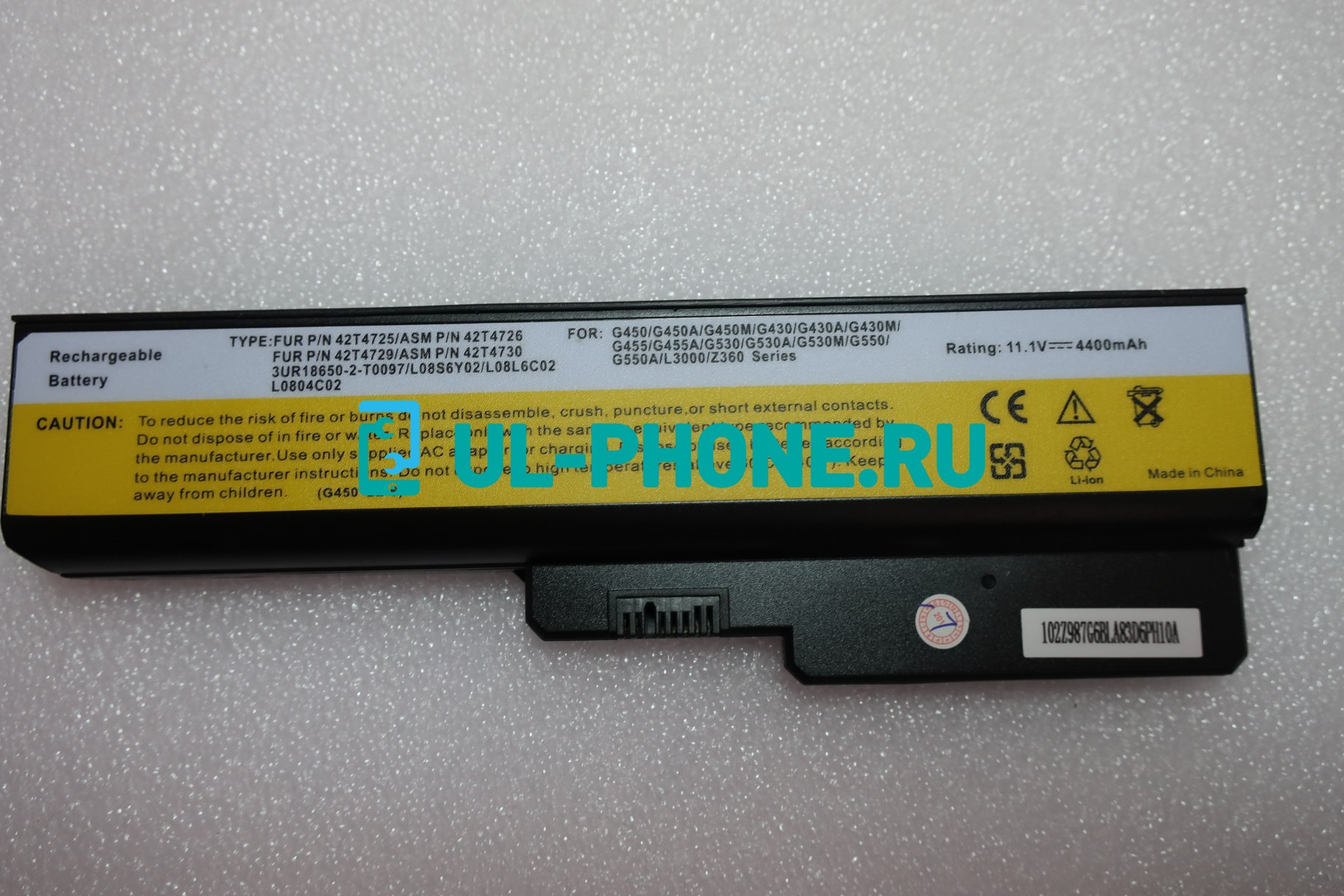 Аккумулятор для ноутбука Lenovo IdeaPad G555, G550, G530, B550, G430, G455, B460, G450, (51J0226, L08O4C02) 4400mAh, 11.1V
