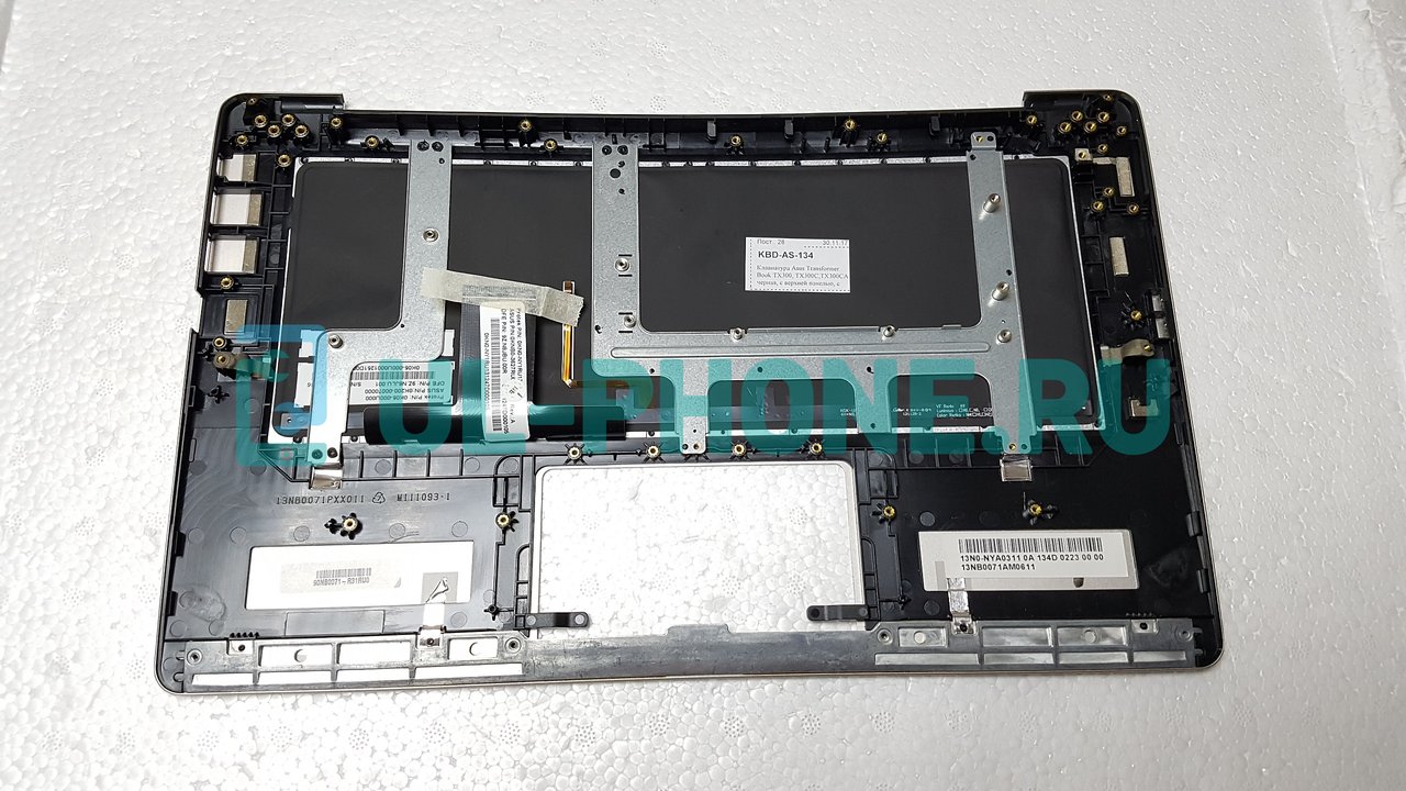 Клавиатура для ноутбука Asus Transformer Book TX300, TX300C,TX300CA черная, с верхней панелью, с подсветкой