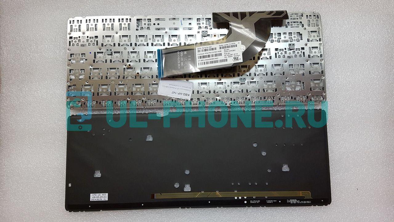 Клавиатура для ноутбука HP Probook 640 G1, без рамки, с подсветкой