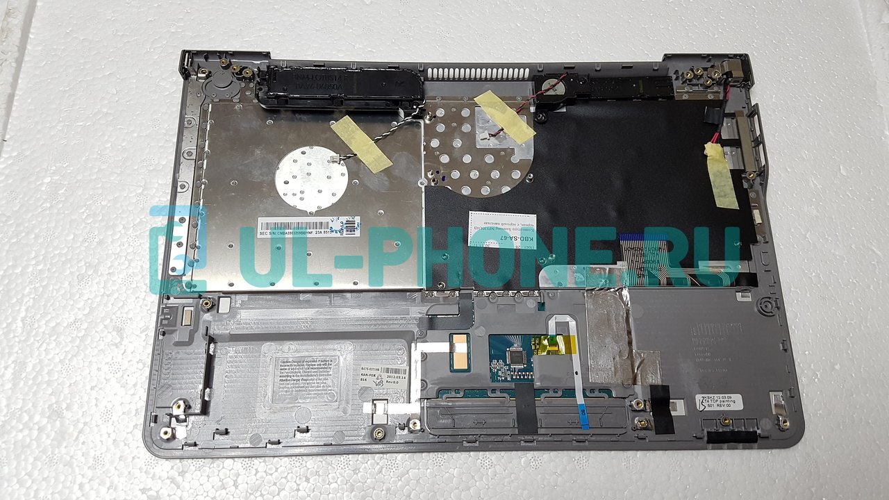 Клавиатура для ноутбука Samsung NP530U4B черная, с верхней панелью