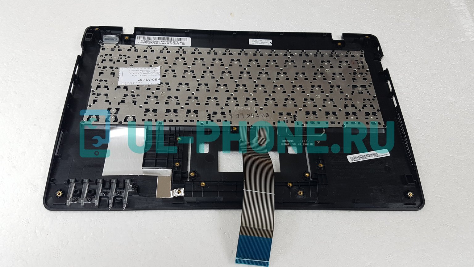 Клавиатура для ноутбука Asus F200CA, F200LA, F200MA, X200CA, X200LA, X200MA черная, с верхней панелью