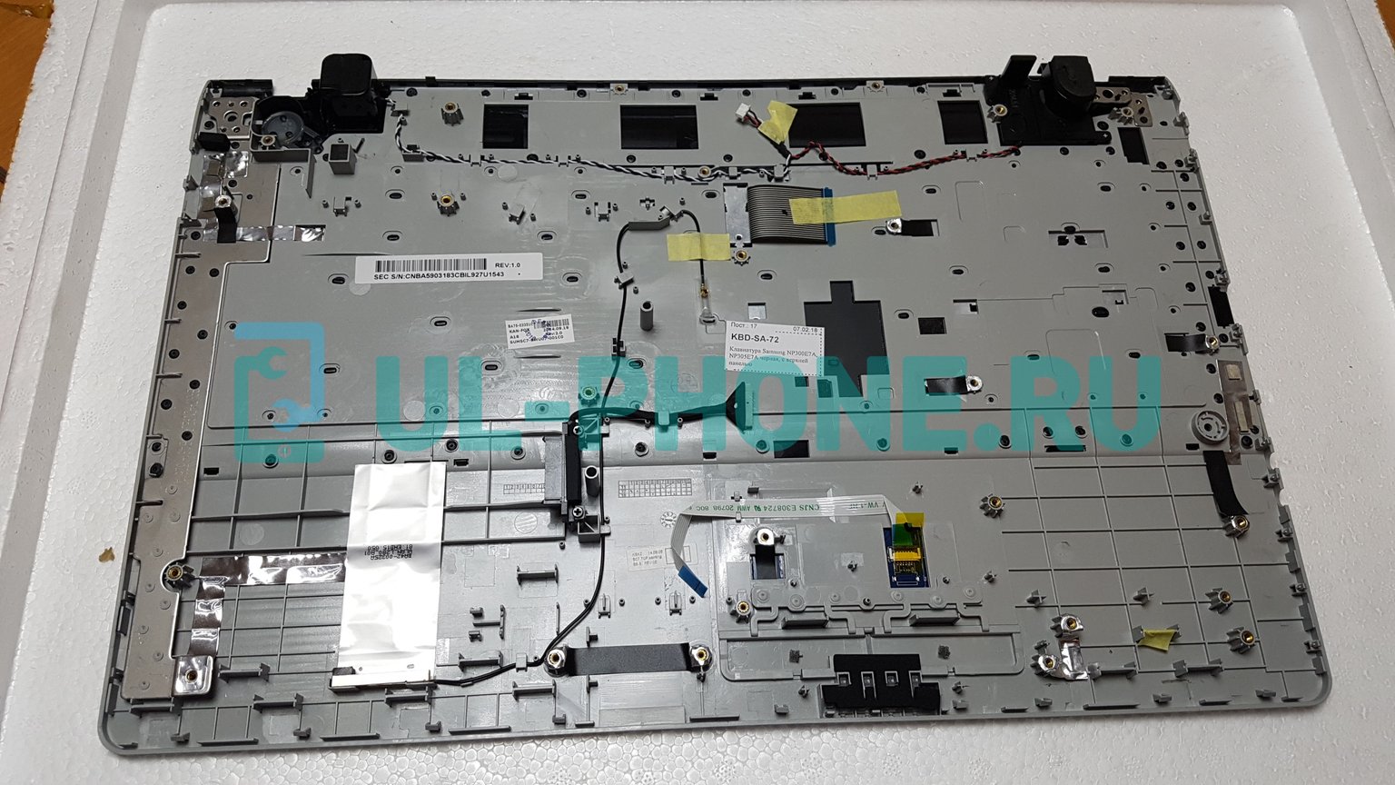 Клавиатура для ноутбука Samsung NP300E7A, NP305E7A черная, с верхней панелью
