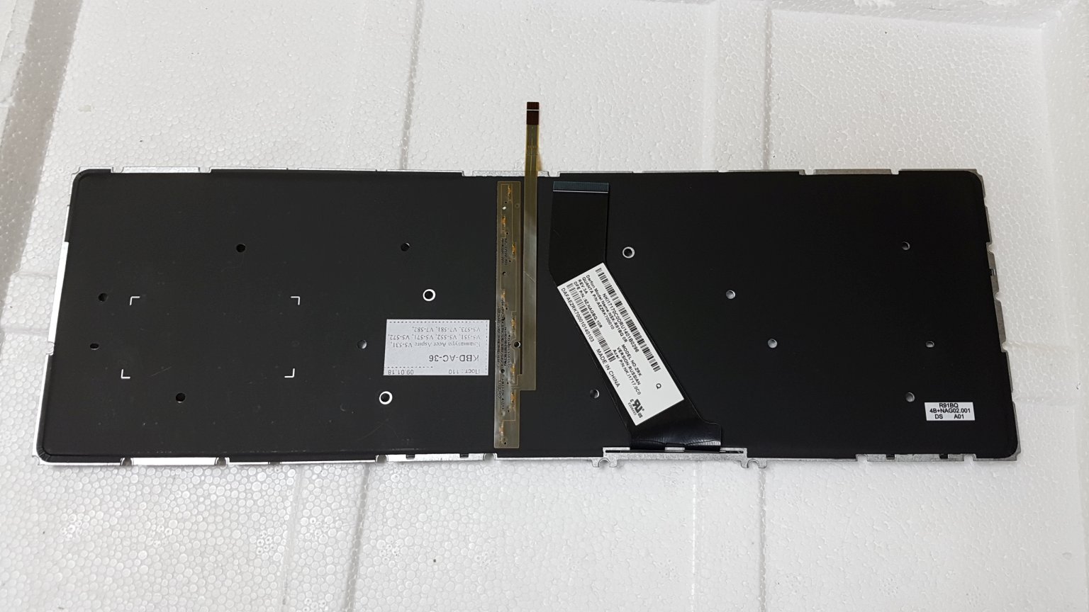 Клавиатура для ноутбука Acer Aspire V5-531, V5-551, V5-552, V5-571, V5-572, V5-573, V7-581, V7-582, M3-581, M5-581 черная, с подсветкой