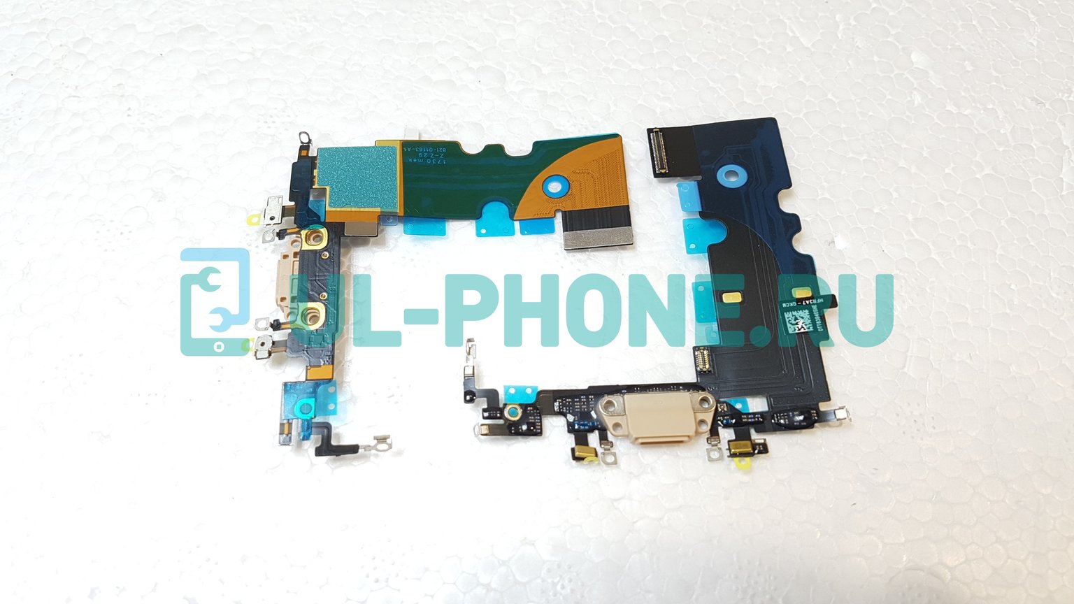 Шлейф для iPhone 8 / SE 2020 + разъем зарядки (ориг) золотой