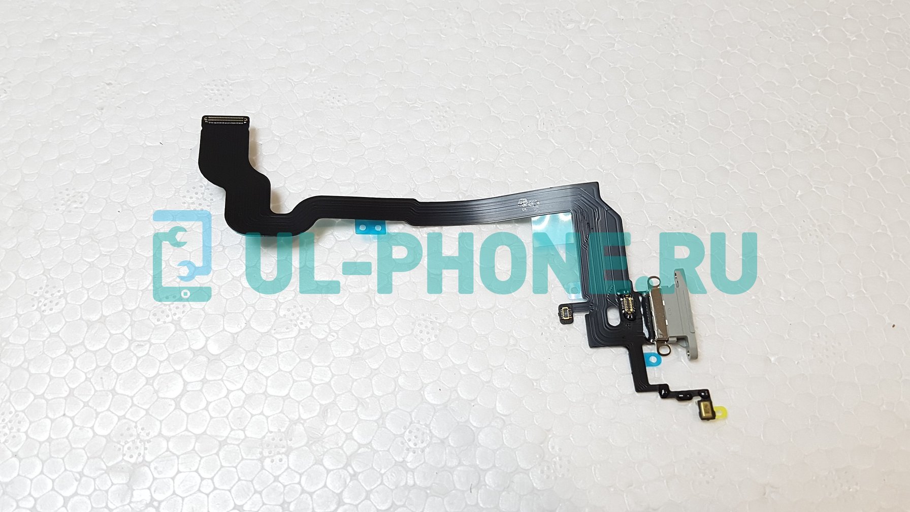 Шлейф для iPhone X + разъем зарядки (ориг) белый