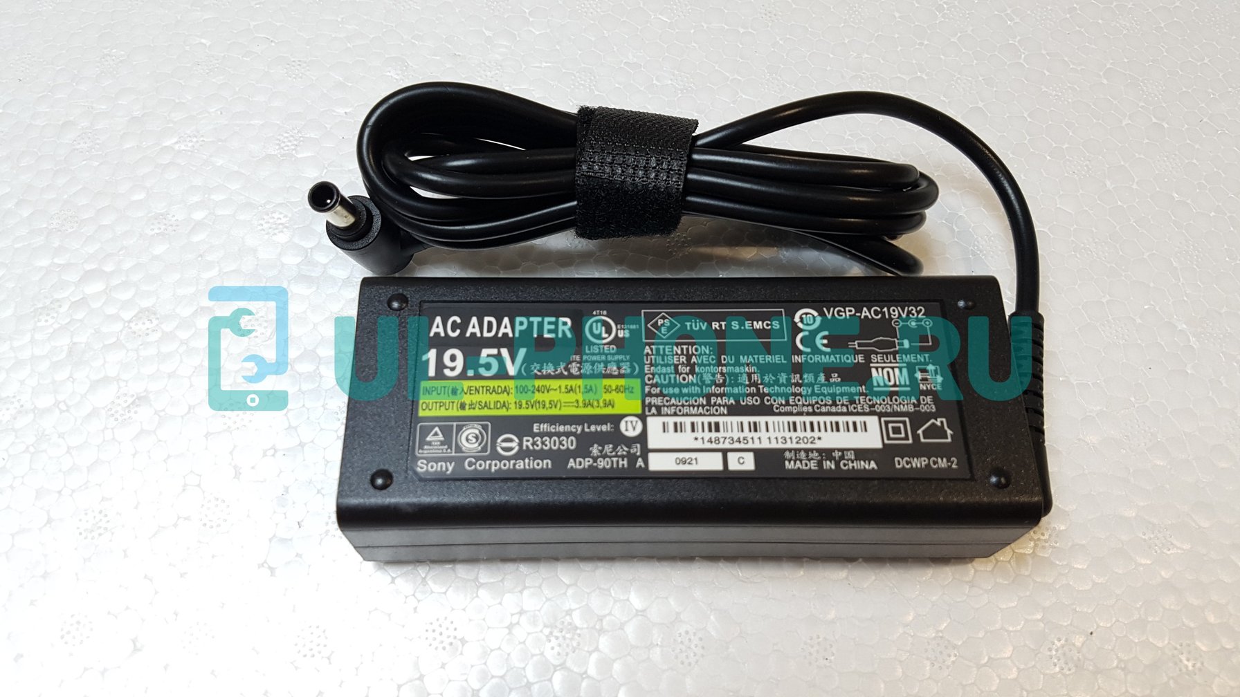 Блок питания для ноутбука Sony 19.5V, 3.9A, 6.5x4.4мм с иглой, 75W