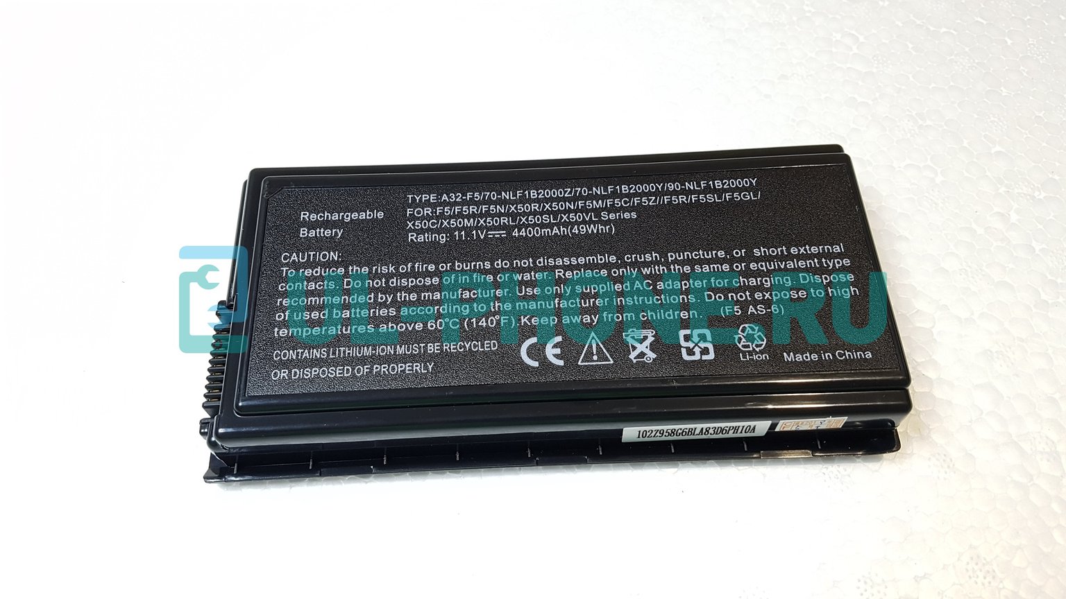 Аккумулятор для ноутбука Asus F5M, F5N, F5Sr, F5Z, F5RI, F5SL, F5VI, F5VL, X5, X50C, X50M, X50N, X50RL, X50SL, X50VL, X58, X59, (70-NLF1B2000Z), 4400mAh, 11.1V