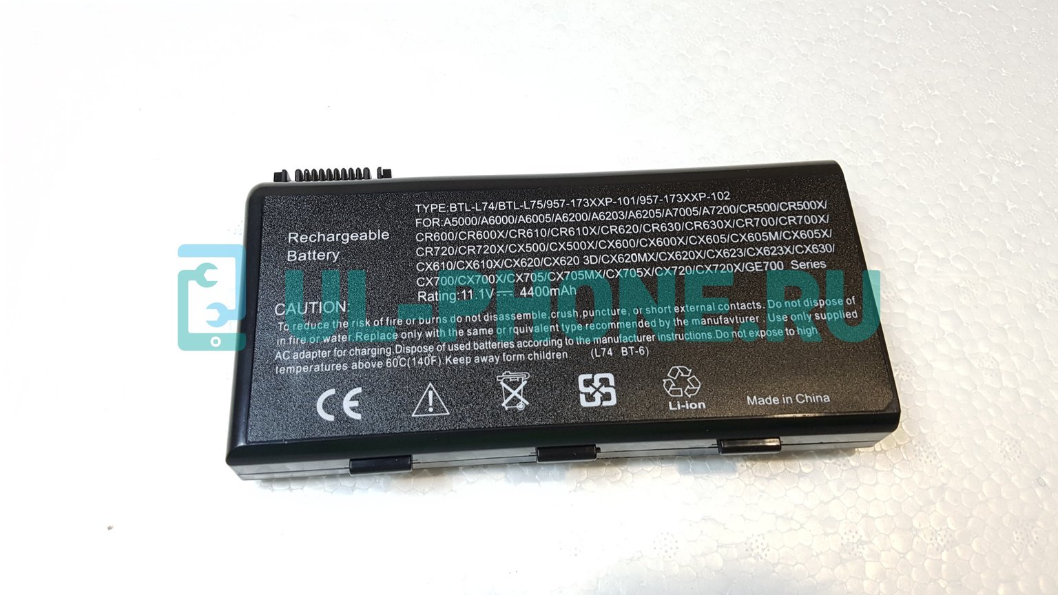 Аккумулятор для ноутбука MSI CR500-019L, CR620-203L, CR620-204, CR620-845X, CR620-871X, CR630-009, CR630-010X, CX500-034, CX500-473, CX500-644, cx620, CX620-039, CX620-049, CX620-274, (BTY-L74), 4400mAh, 11.1V