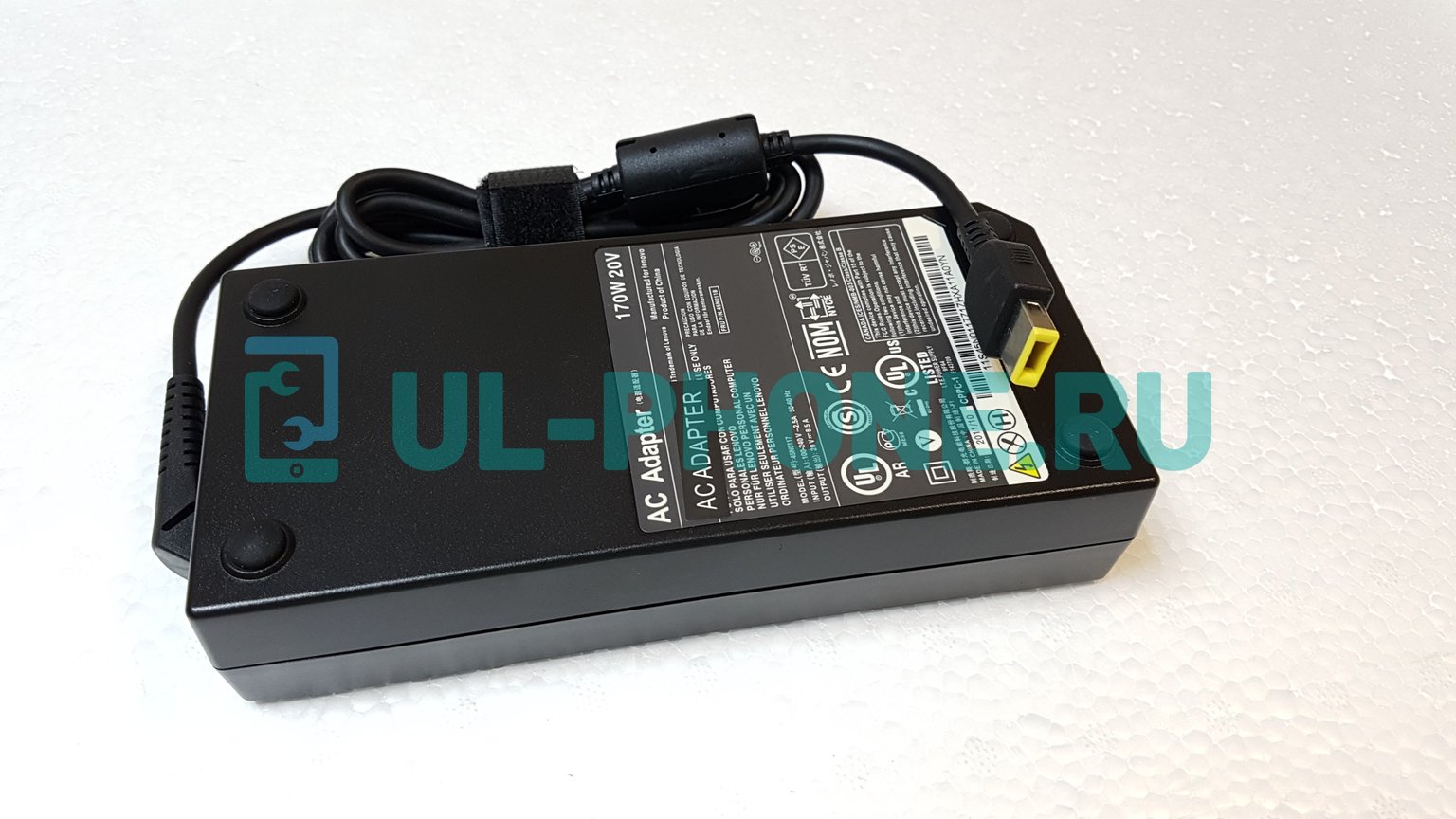 Блок питания для ноутбука Lenovo 20V, 8.5A, прямоугольный разъем, 170W