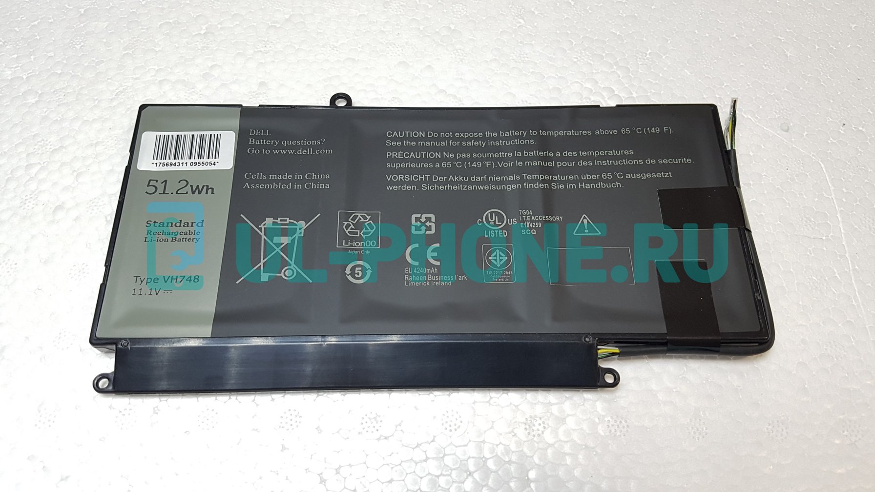 Аккумулятор для ноутбука Dell Vostro 5439, 5460, 5470, 5560, 5570, (VH748), 51.2Wh, 11.1V, ориг