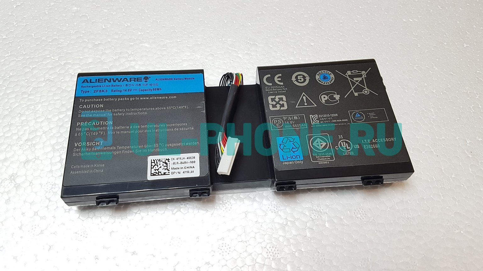 Аккумулятор для ноутбука Dell Alienware 17, 18, M17X R5, M18X R3, (2F8K3, 0G33TT), 86Wh, 14.8V, ОРИГ