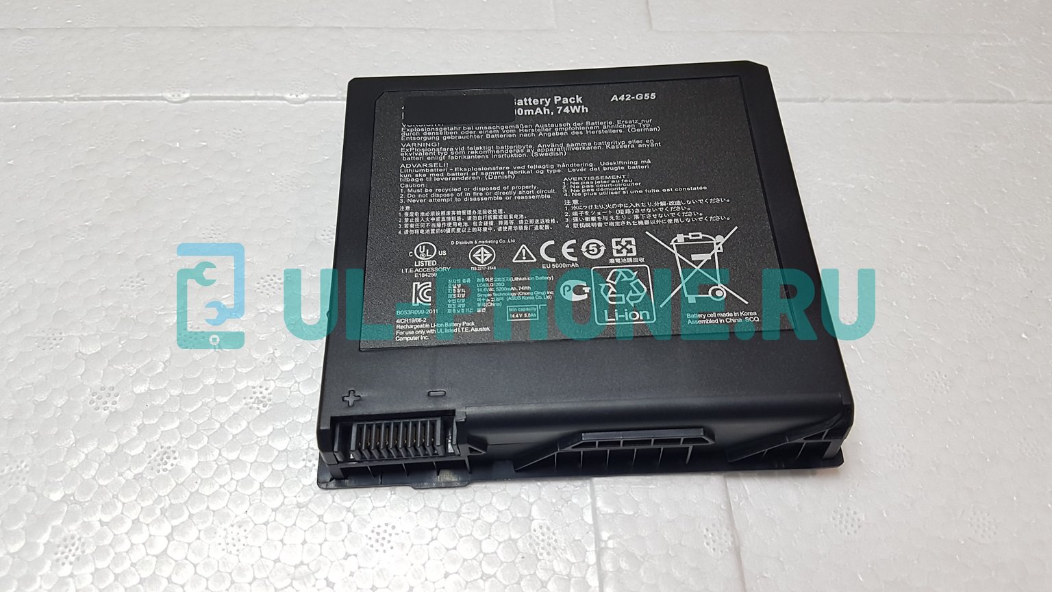 Аккумулятор для ноутбука Asus G55, G55V, G55VM, G55VW, (A42-G55), 74Wh, 14.4V, ориг