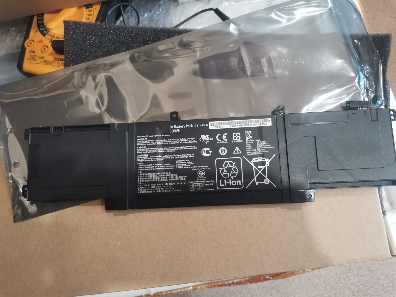 Аккумулятор для ноутбука Asus Zenbook UX302LA, UX302LG, (C31N1306), 4480mAh, 11.3V, черный, ориг