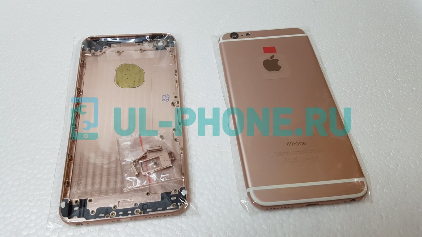 Корпус для iPhone 6 Plus + держатель сим + кнопки (rose/gold)