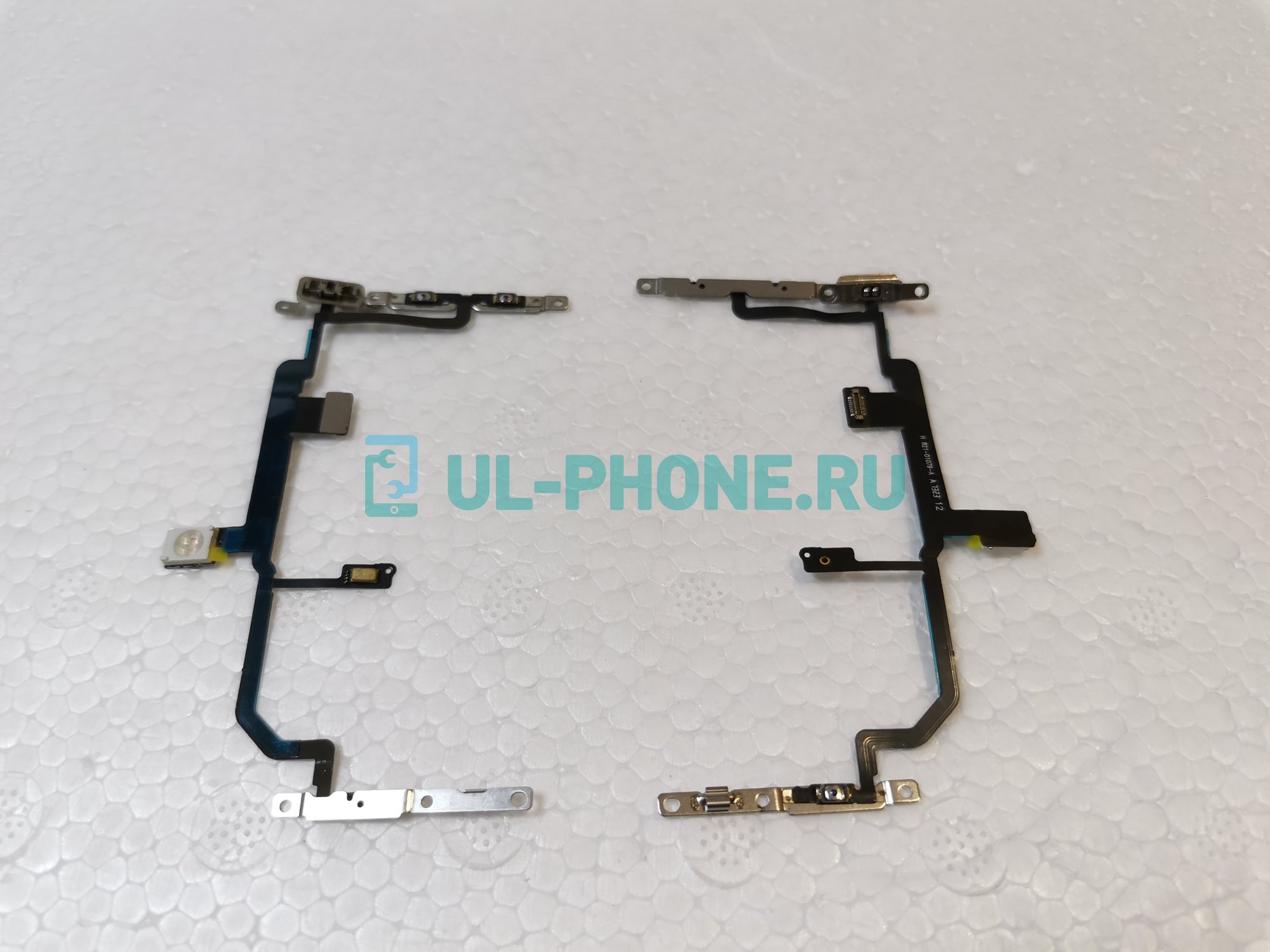 Шлейф для iPhone 8 Plus + кнопка включения + кнопки громкости (с мет. пластиной)