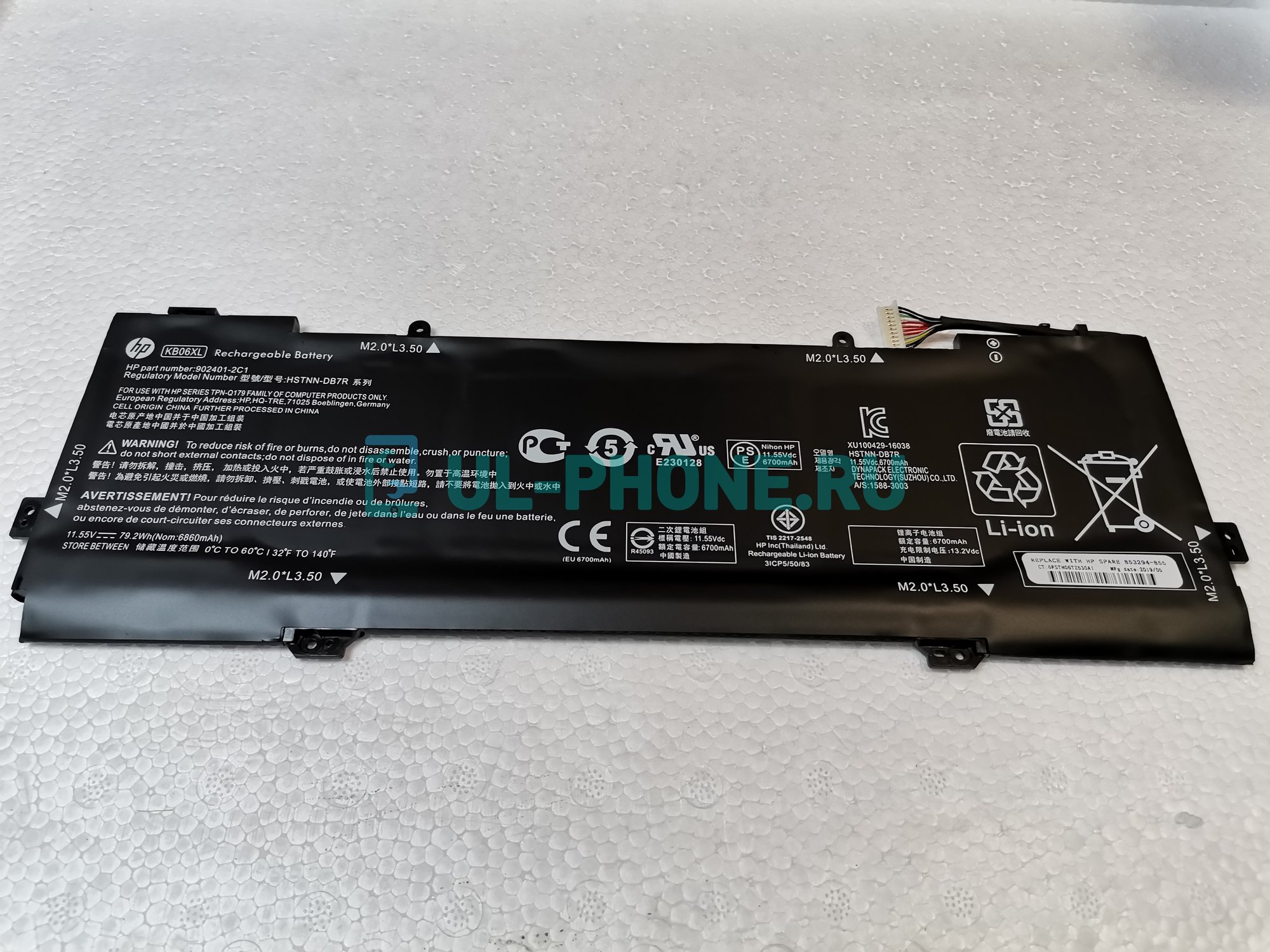 Аккумулятор для ноутбука HP Spectre X360 15-bl (KB06XL), 79.2Wh, 11.55V, ориг
