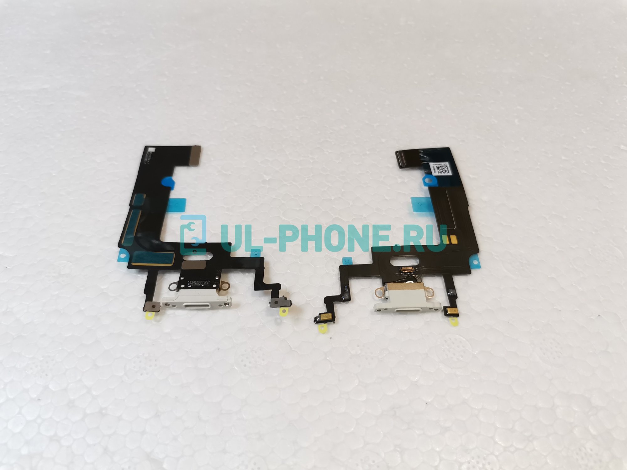 Шлейф для iPhone XR + разъем зарядки (ориг) белый
