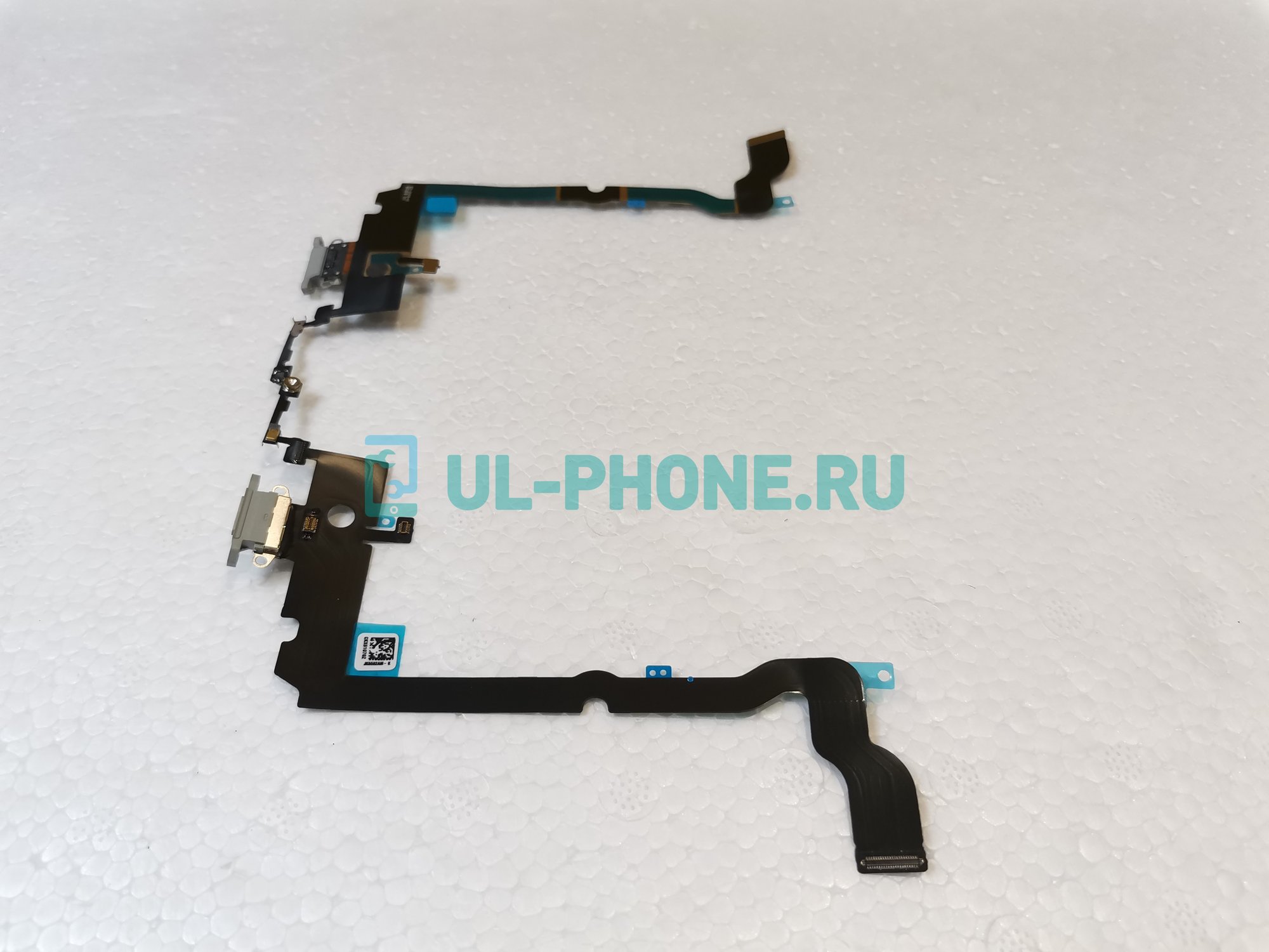 Шлейф для iPhone XS Max + разъем зарядки (ориг) белый