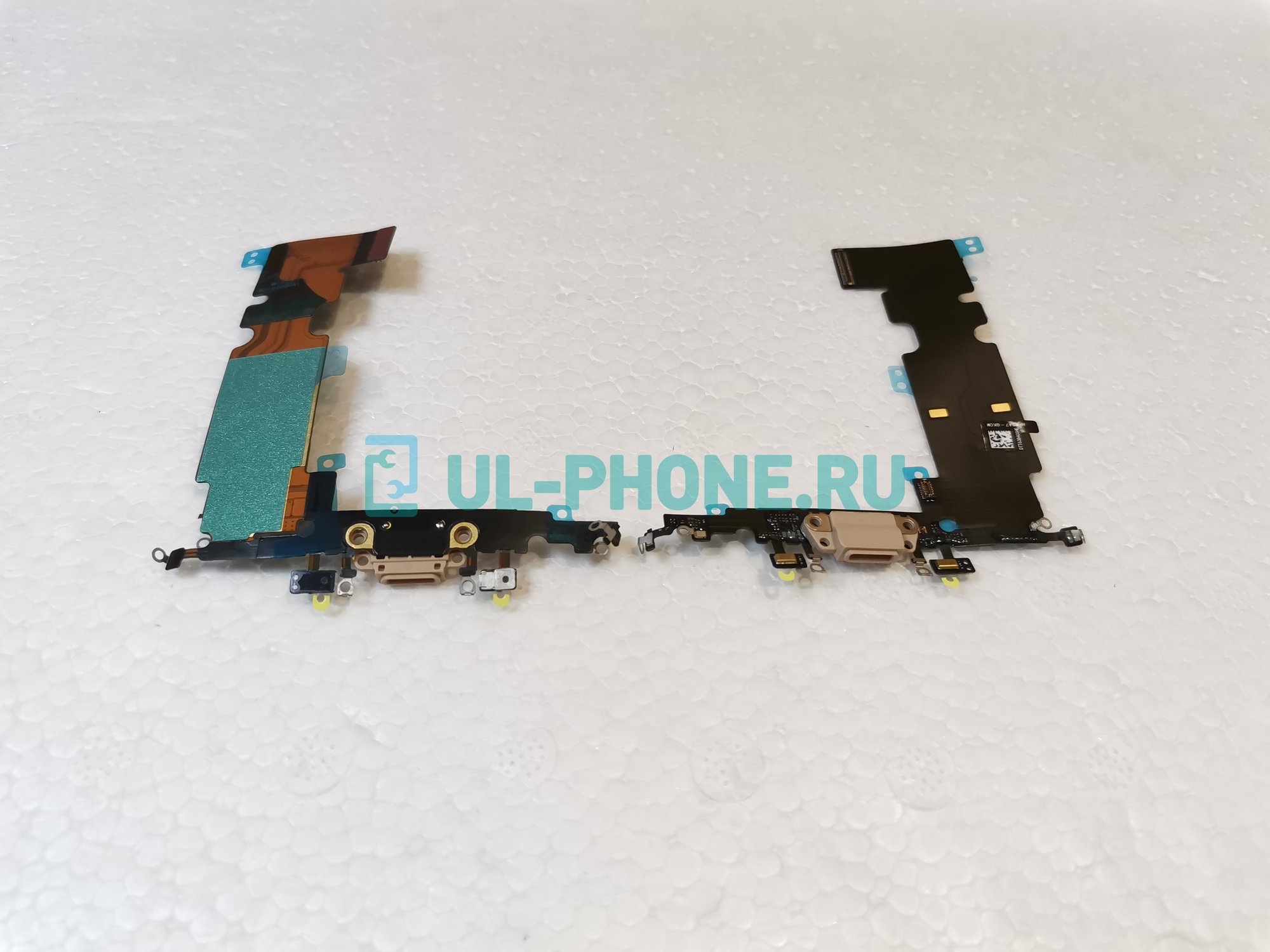 Шлейф для iPhone 8 Plus + разъем зарядки (ориг) золотой
