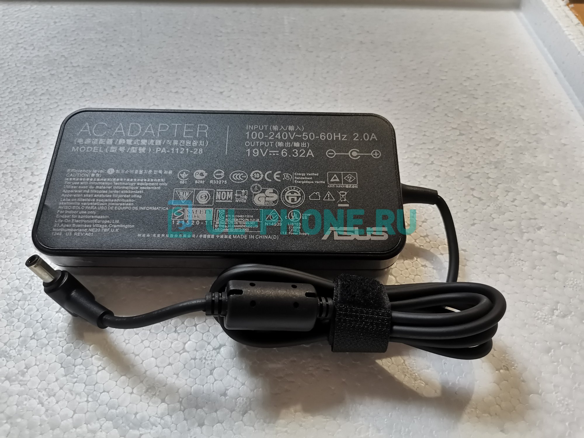 Блок питания для ноутбука Asus 19V, 6.32A, 6.0x3.7мм, 120W, ОРИГ (slim type)