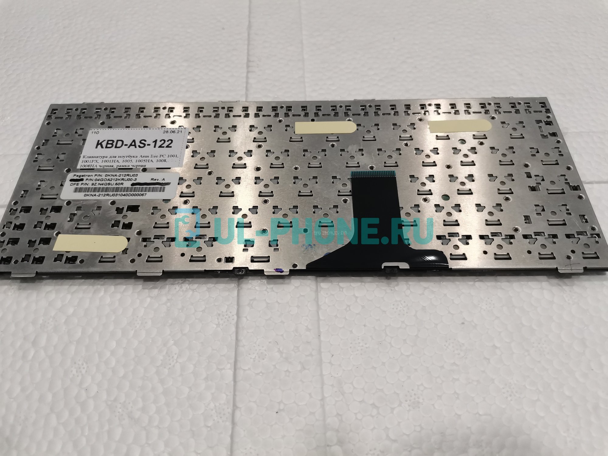 Клавиатура для ноутбука Asus EeePC 1001, 1001PX, 1001HA, 1005, 1005HA, 1008, 1008HA черная, рамка черная