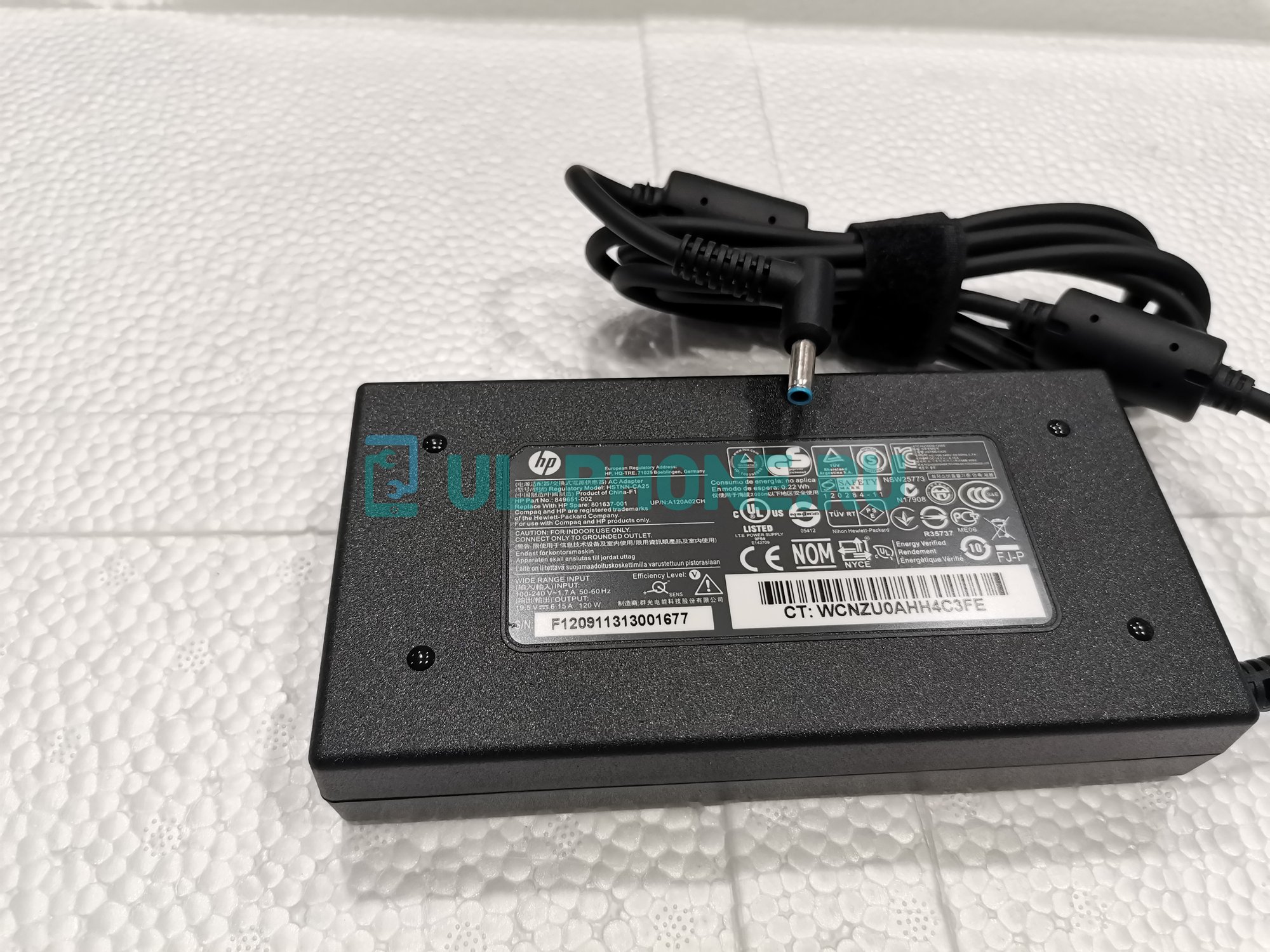 Блок питания для ноутбука HP 19.5V, 6.15A, 4.5x3.0мм, 120W, ORG (slim type)
