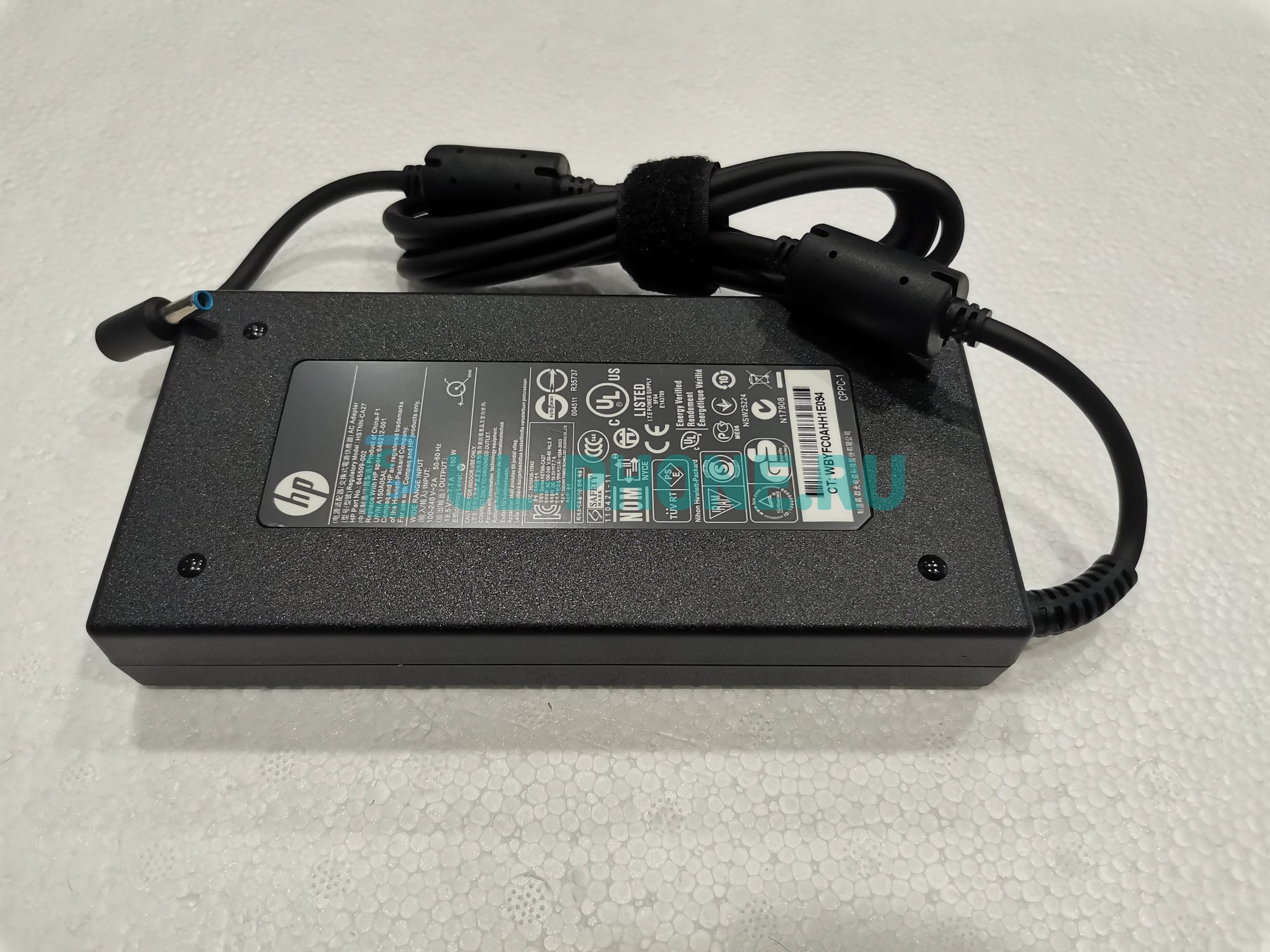 Блок питания для ноутбука HP 19.5V, 7.7A, 4.5x3.0мм, 150W, ORG (slim) с кабелем
