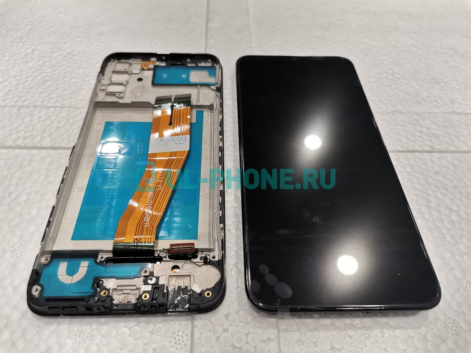 Дисплей + тачскрин для Samsung Galaxy A03s SM-A037f (в рамке) черный, ориг