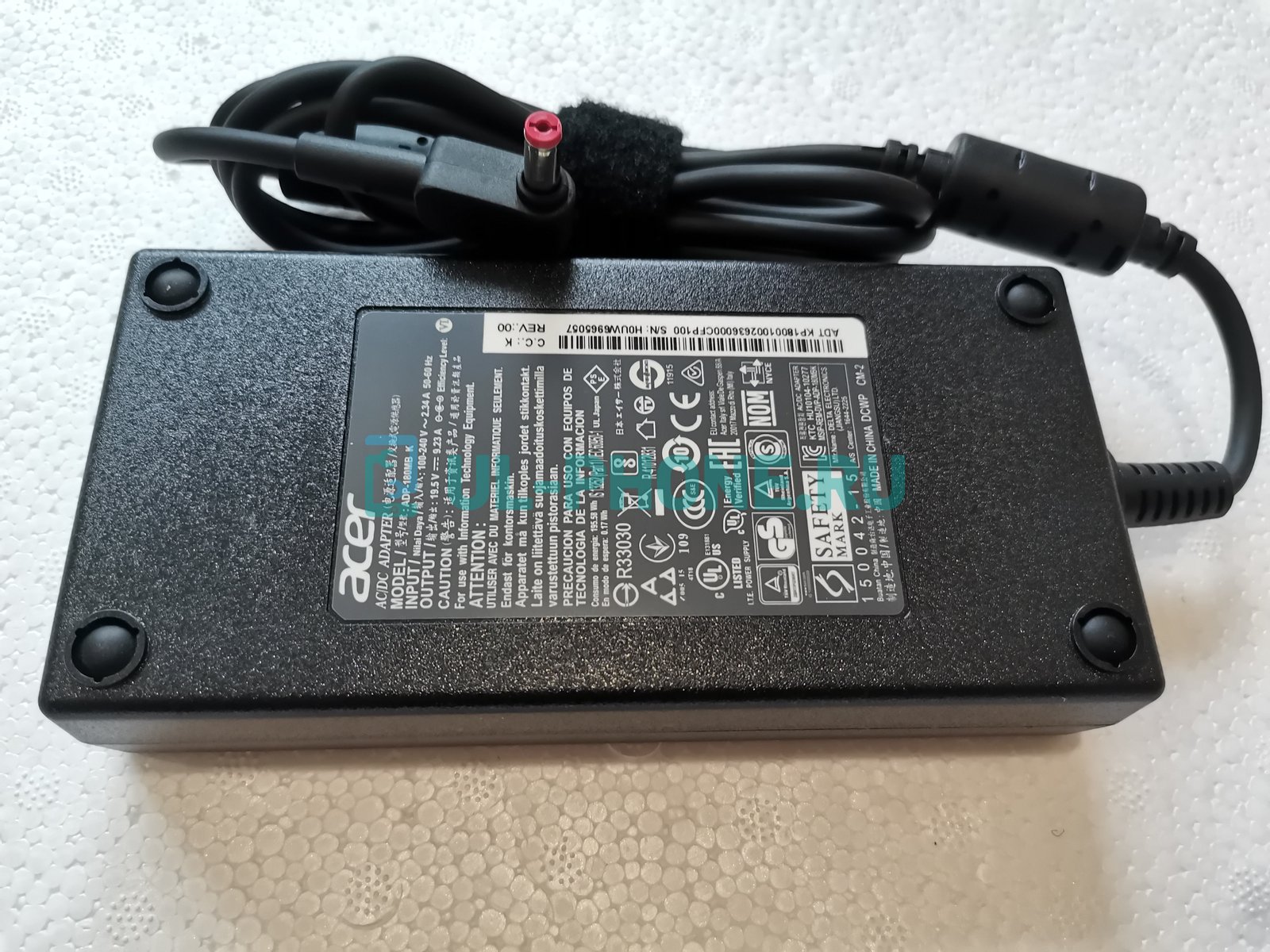 Блок питания для ноутбука Acer 19.5V, 9.23A, 5.5x1.7мм, 180W, ORG (slim type) с кабелем