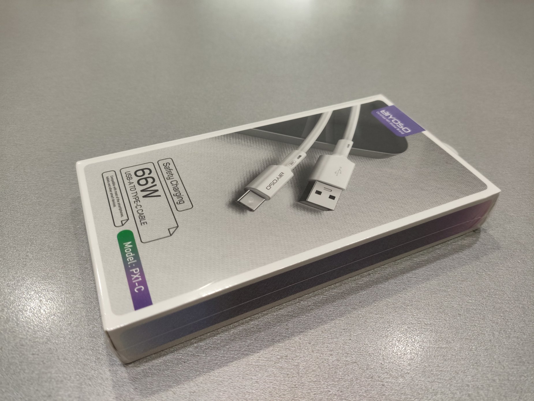 Кабель USB - Type-C Biyoso PX1-C (66W) (белый)