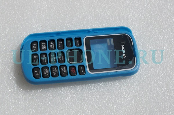 Корпус для Nokia 1280 без средней части + клавиатура (класс ААА) голубой