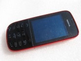 Корпус для Nokia 202 со средней частью + клавиатура (класс ААА) красный