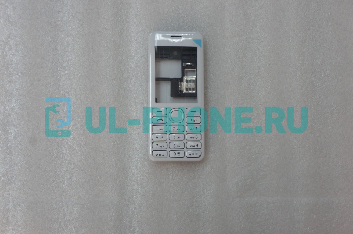 Корпус для Nokia 206 + клавиатура (класс ААА) белый