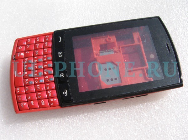 Корпус для Nokia 303 со средней частью + клавиатура (класс ААА) красный
