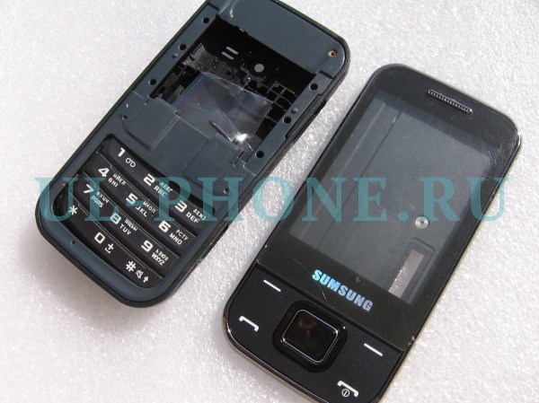 Корпус для Samsung C3752 со средней частью + клавиатура (класс ААА) (черный)