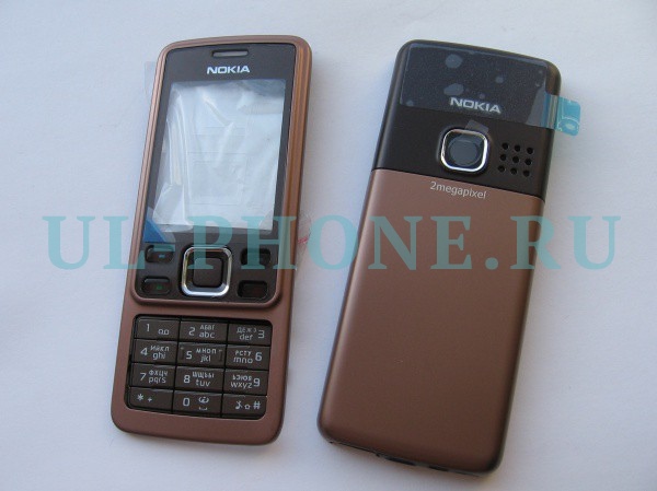 Корпус Nokia 6300 + клавиатура (класс ААА) без рус букв, бронза