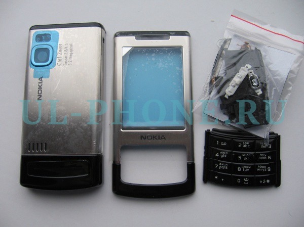 Корпус для Nokia 6500S + клавиатура (класс ААА) серебро