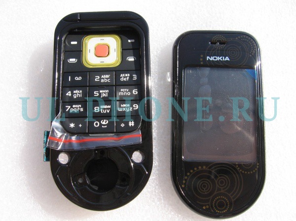 Корпус для Nokia 7373 со средней частью + клавиатура (класс ААА) черный