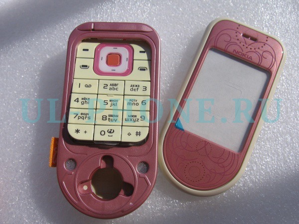 Корпус для Nokia 7373 со средней частью + клавиатура (класс ААА) розовый