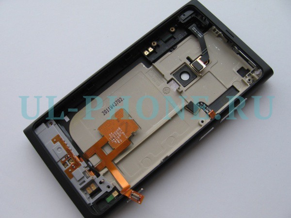 Корпус для Nokia 800 в сборе с антеннами, боковыми кнопками и разъемом гарнитуры (черный) оригинал