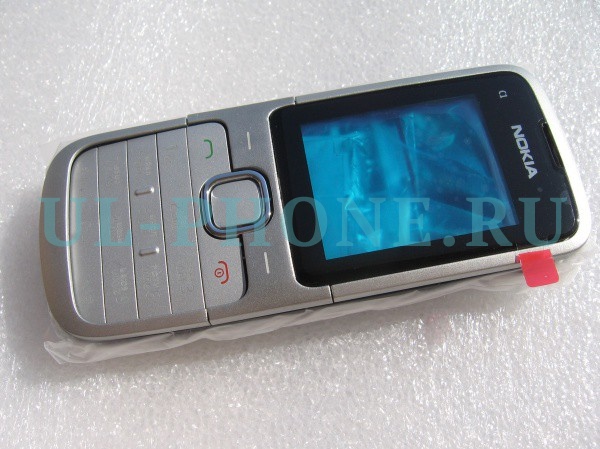 Корпус для Nokia C1-01 со средней частью + клавиатура (класс ААА) серебро