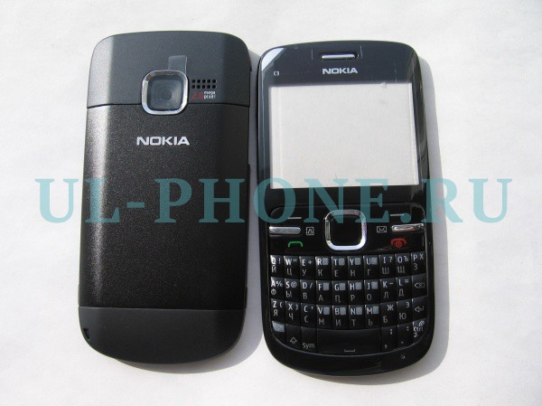Корпус для Nokia C3-00 + клавиатура (класс ААА) черный