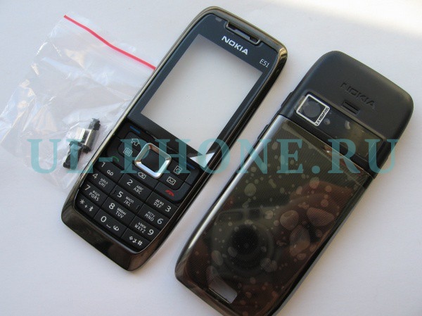 Корпус для Nokia E51 + клавиатура (класс ААА) черный